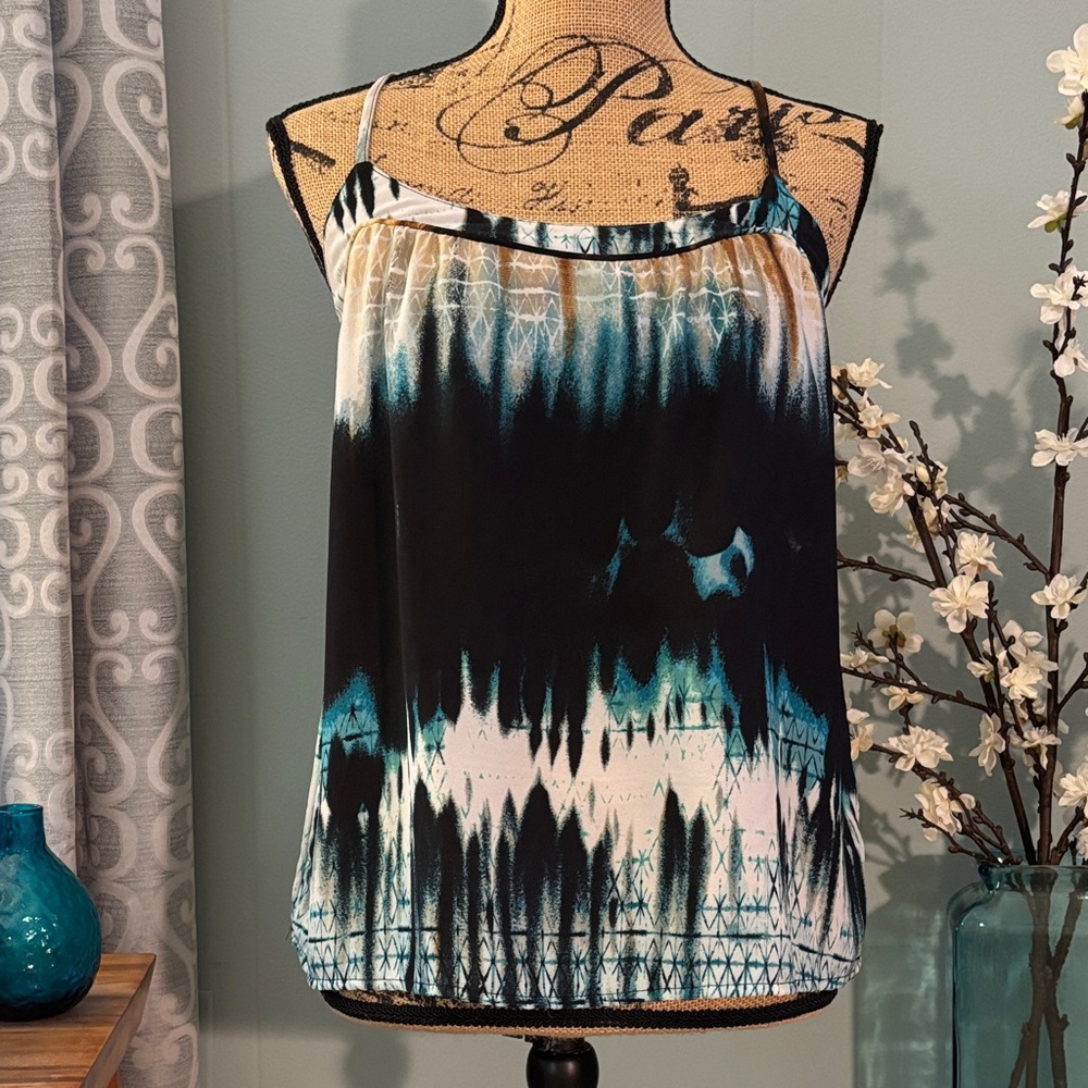 Jessica Simpson Tie Dye Spaghetti Strap Loose Fit Tank